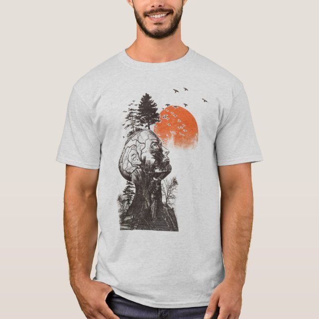 T-shirt L'arbre d'humain d'Alan de gueule de bois (Devant)