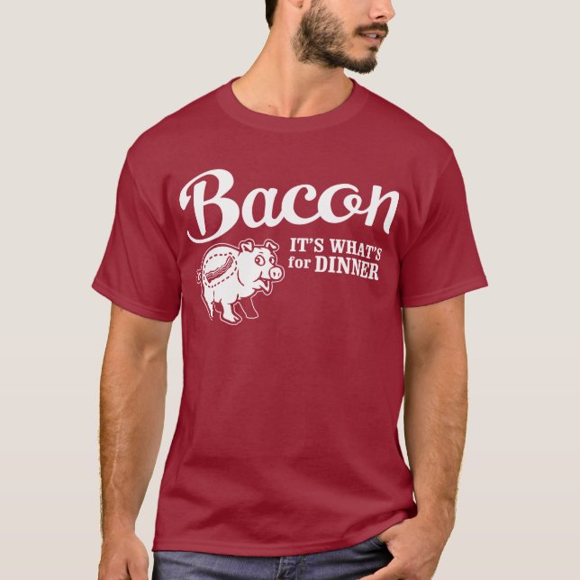 T-shirt lard - il est ce qui est pour le dîner (Devant)
