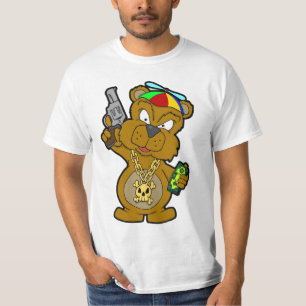 T-SHIRT L'ARGENT LIQUIDE DU JEU BLING DE RUE D'OURS DE