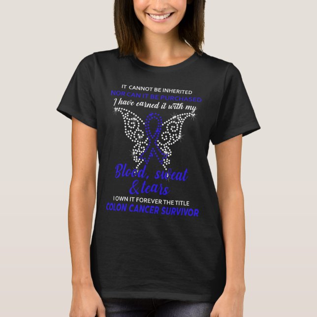 T-shirt larmes de sueur de sang survivant du cancer du col (Devant)