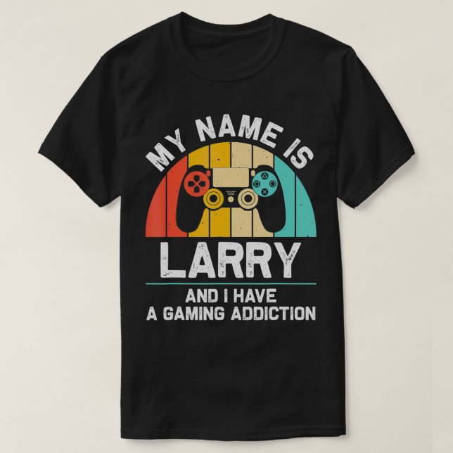 T-shirt LARRY Nom Cadeau Personnalisé Funny Jeu Geek Bir (Design devant)