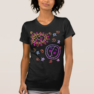 T-shirt L'art Abstrait du soleil et de la lune à porter