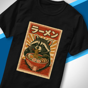 T-shirt L'art alimentaire japonais rétro Raton laveur mang