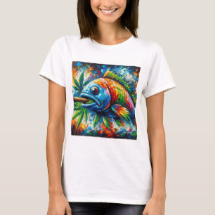 T-shirt L'art coloré du poisson Abstrait