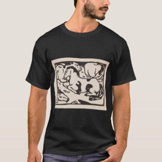 T-shirt L'art de Franz Marc Deux chats, bleu et jaune Fran