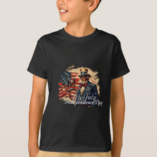 T-shirt L'art de la fête de l'indépendance de l'oncle Sam