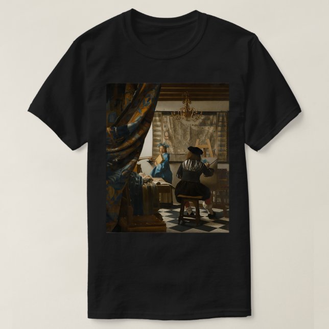 T-shirt L'art de la peinture 1668 Johannes Vermeer (Design devant)