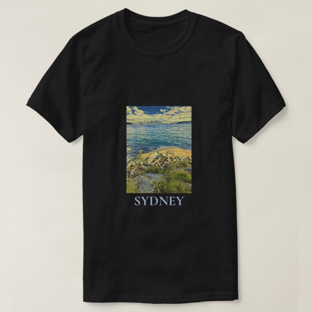 T-shirt L'art de voyage du port de Sydney (Design devant)