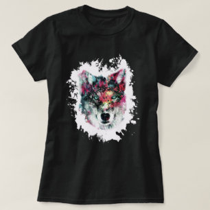 T-shirt L'art du loup coloré