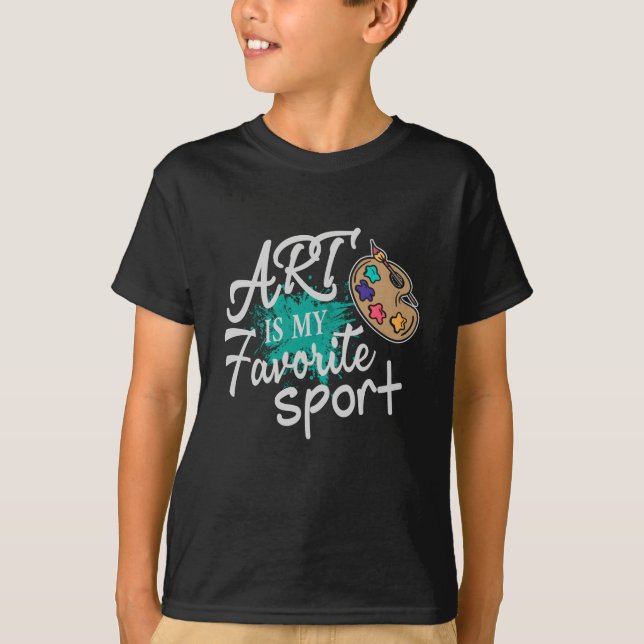 T-shirt L'art est mon sport favori Splash vert (Devant)