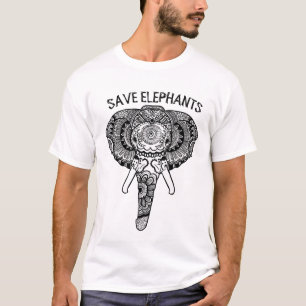 T-shirt L'art mandala sauve les éléphants