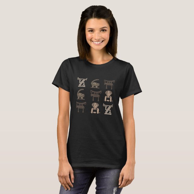 T-shirt L'art tribal africain Abstrait (Devant entier)