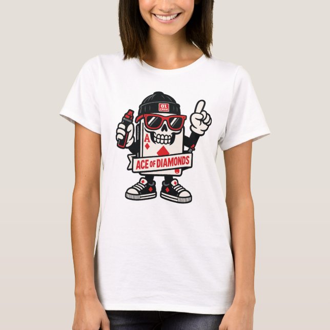 T-shirt L'As de la Mascotte de rue Diamonds — Édition à ro (Devant)