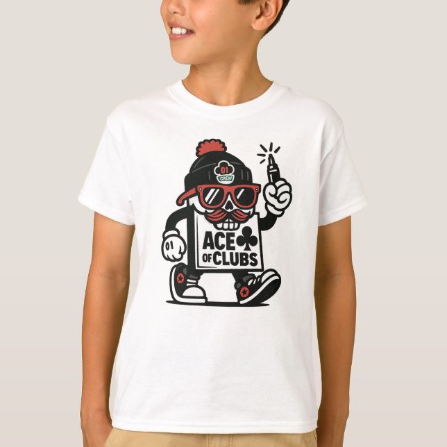 T-shirt L'As des Clubs Street Mascot — Poker Grind Crew (Devant)