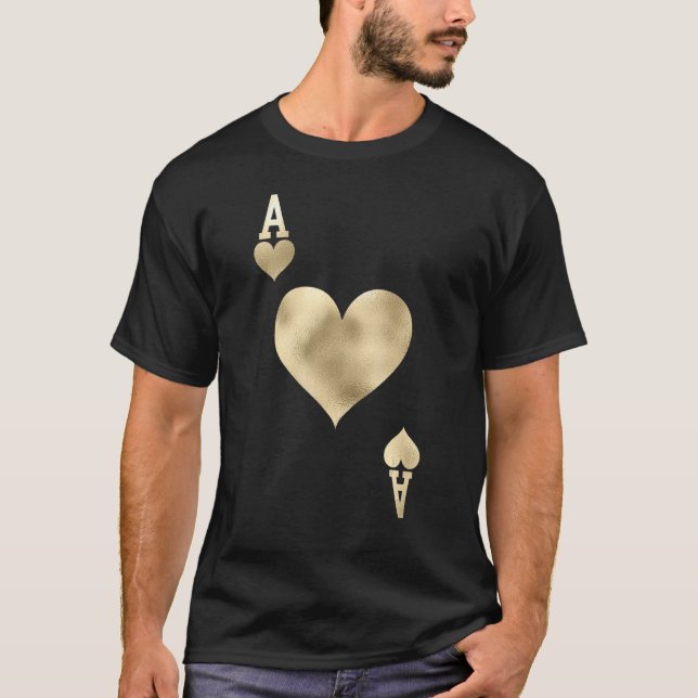 T-shirt L'As Des Coeurs Jouer Carte Costume Halloween (Devant)