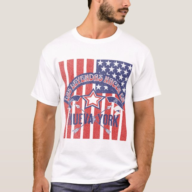 T-shirt las Leyendas Nacen En Nueva York (Devant)