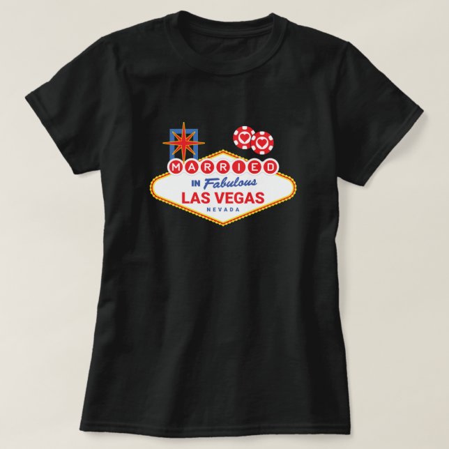 T-shirt Las Vegas Mariage - Couple marié à Las Vegas (Design devant)