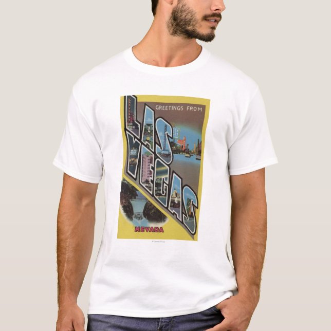 T-shirt Las Vegas, Nevada - grandes scènes de lettre (Devant)
