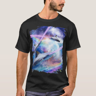 T-shirt Laser Beam Eyes Requin dans l'espace Galaxy requin