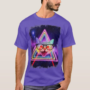T-shirt Laser Eyes Space Chat En Galaxy Funny Kitty Pour C