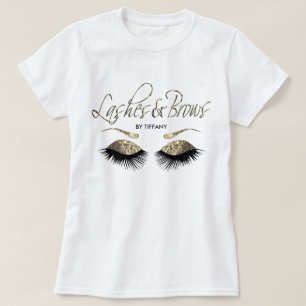 T-shirt Lashs et Brows - Or