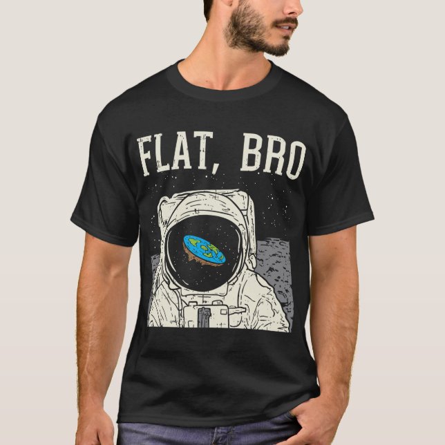 T-shirt L'Astronaut De Bro Plat L'Espace Drôle Conspiratio (Devant)