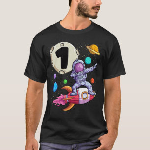 T-shirt L'astronaute Dabbing 1 An Old Birthday Boy Space 1