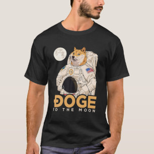 T-shirt L'Astronaute Dogecoin À La Chaîne De Blocs De Lu
