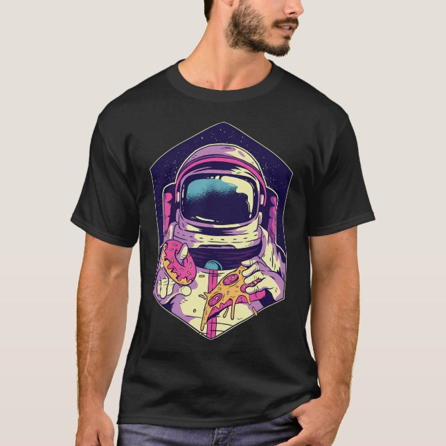 T-shirt L'astronaute Donut Pizza (Devant)