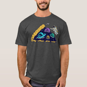 T-shirt L'Astronaute Drôle Sur La Lune Pizza Planet Espace