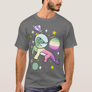 T-shirt L'astronaute du dragon de Komodo Genderfae