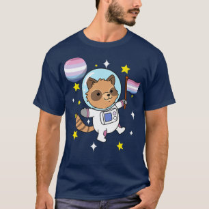 T-shirt L'astronaute du Raccoon Bigender Pride