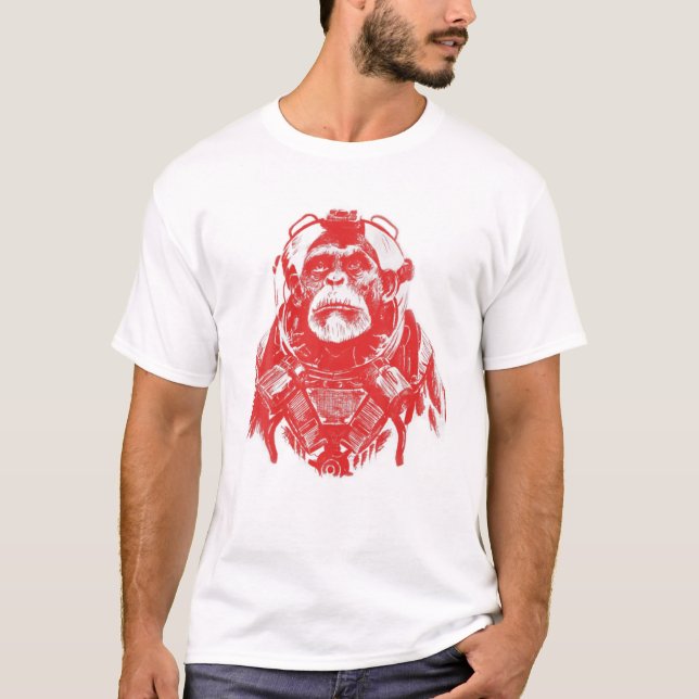 T-shirt L'astronaute du singe de l'espace Ape Amoureux des (Devant)