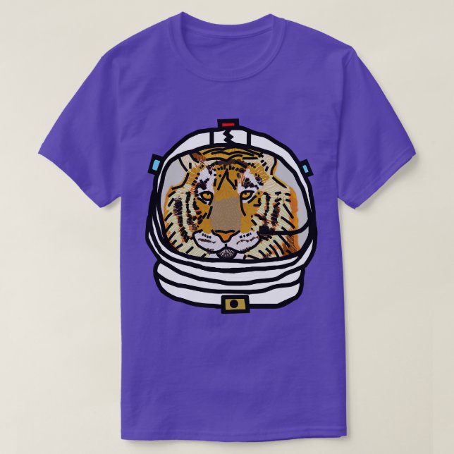 T-shirt L'astronaute du tigre drôles d'animaux dans l'espa (Design devant)