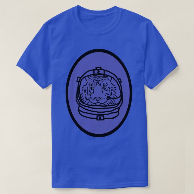 T-shirt L'astronaute du tigre spatial Oval (Design devant)