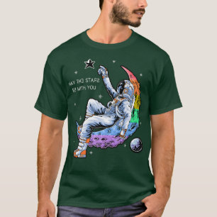 T-shirt L'astronaute Fierté Space Man On the Moon Stars LG