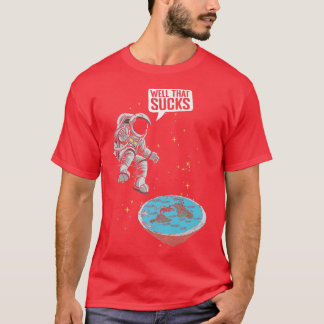 T-shirt L'astronaute Flat Earth Science Conspiration Flat