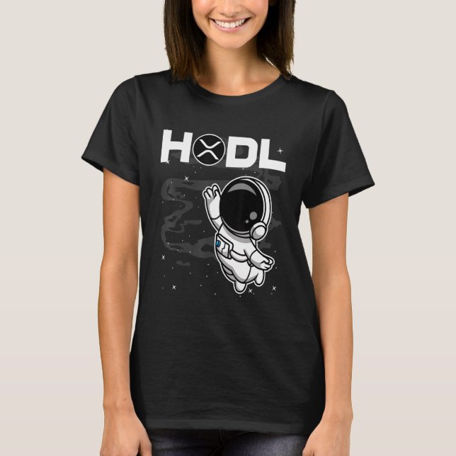 T-shirt L'Astronaute Hodl Écrase La Pièce Xrp Vers Le Cryp (Devant)