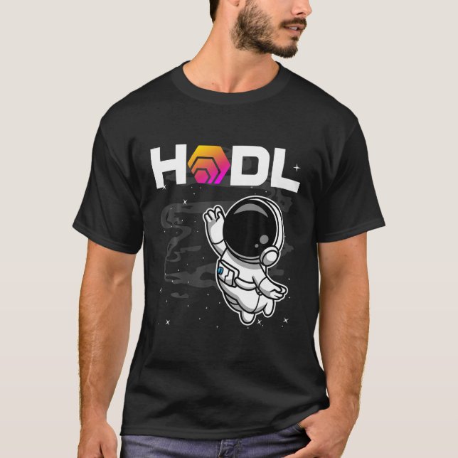 T-shirt L'Astronaute HODL HEX Coin À La Lune Crypto Token  (Devant)