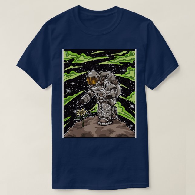 T-shirt L'Astronaute Plante Une Fleur Dans L'Espace (Design devant)