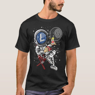 T-shirt L'Astronaute Retraite Litecoin Ltc Au Cristal Lune