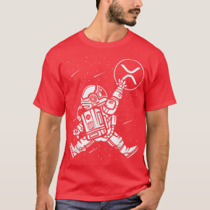 T-shirt L'Astronaute Saute La Pièce XRP En Ripple Vers Le 