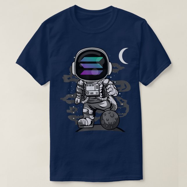 T-shirt L'astronaute Solana Coin SOL Crypto Lune Cryptocu (Design devant)