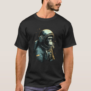 T-shirt L'astronaute spatial Chimpanzé voyage Singe Vintag