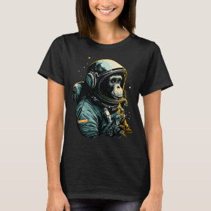 T-shirt L'astronaute spatial Chimpanzé voyage Singe Vintag