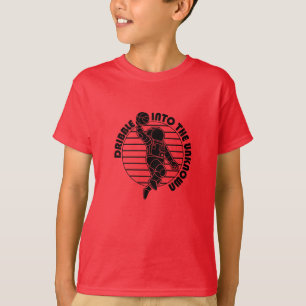 T-shirt L'astronaute spatial joue au basket-ball et aux ra