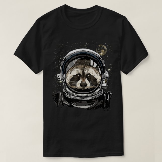 T-shirt L'astronaute spatiale Raccoon Face Trac Panda Ani (Design devant)