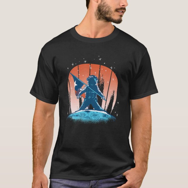T-shirt L'astronaute Texan Fier Texas Moon Landing Texa (Devant)