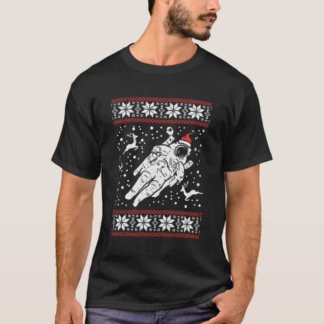 T-shirt L'astronaute Vilain Chandail de Noël Amoureux de l (Devant)