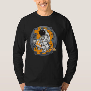T-shirt L'Astronaute Vols Vers La Lune Avec Le Btc Bitcoin